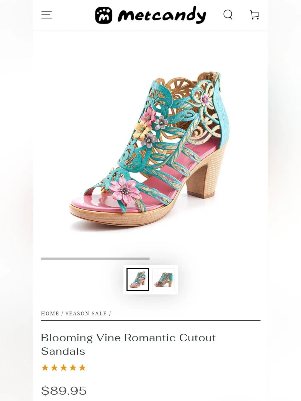 Metcandy Blooming Vine Leather Boots